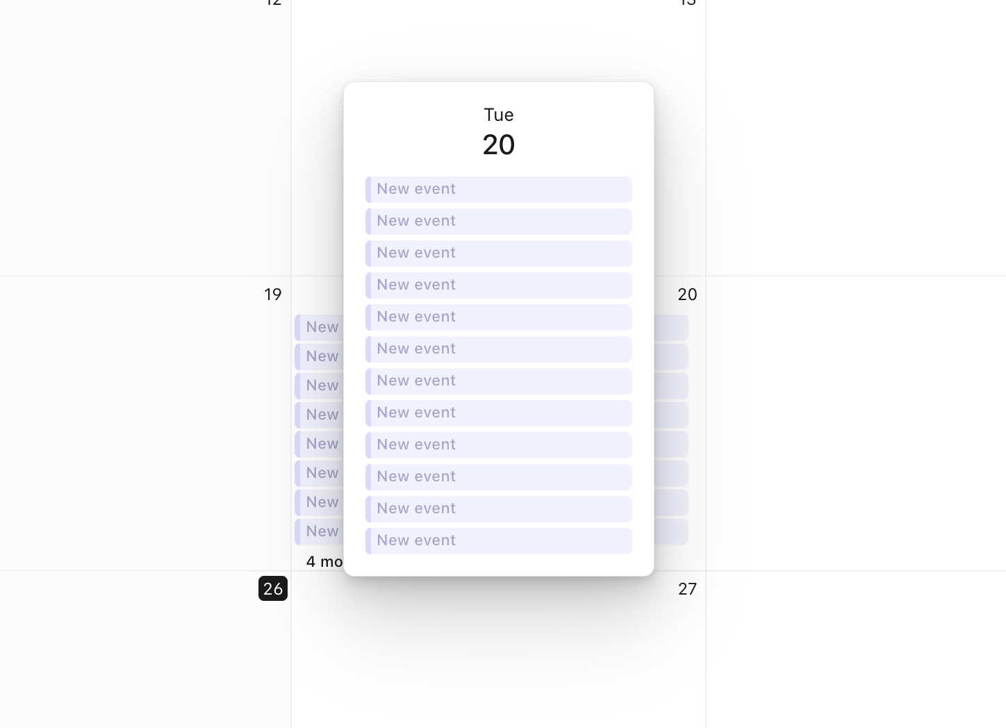 Cleaner Calendar View with Click-to-See More
