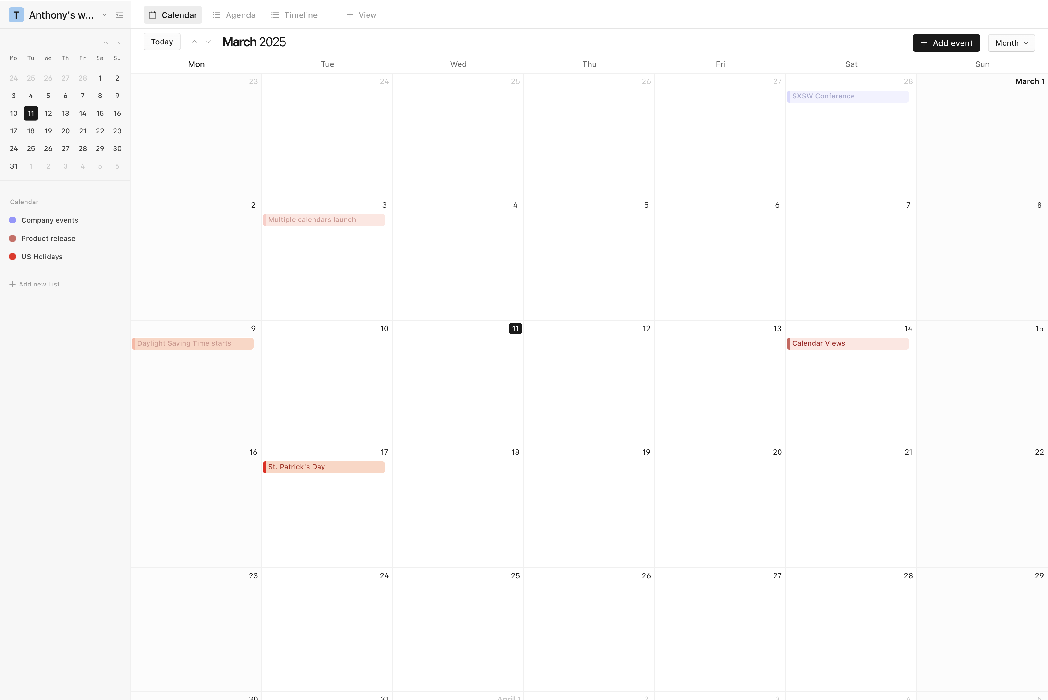 Create and organize multiple calendars